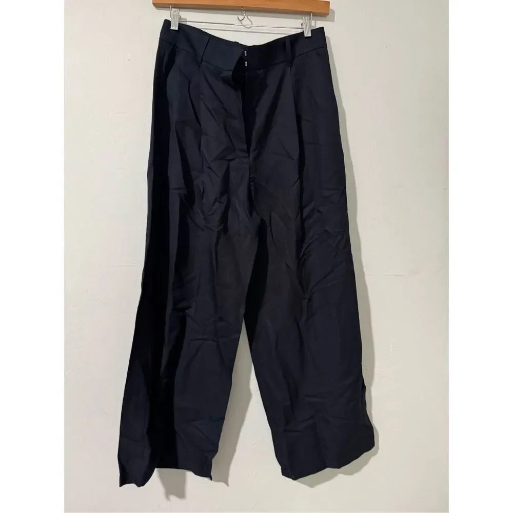 COS NWT blue wide leg linen cotton blend pants 14